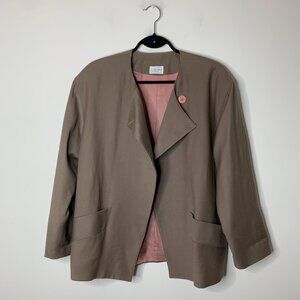 Y2k 90s Women's Wool Blazer Jacket Brown Preppy Academia
